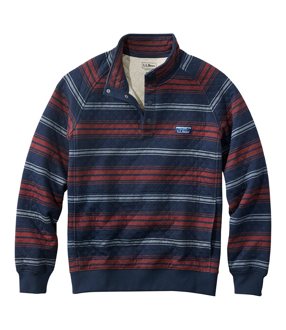 Men's Quilted Sweatshirt, Mockneck, Stripe | L.L.Bean online
