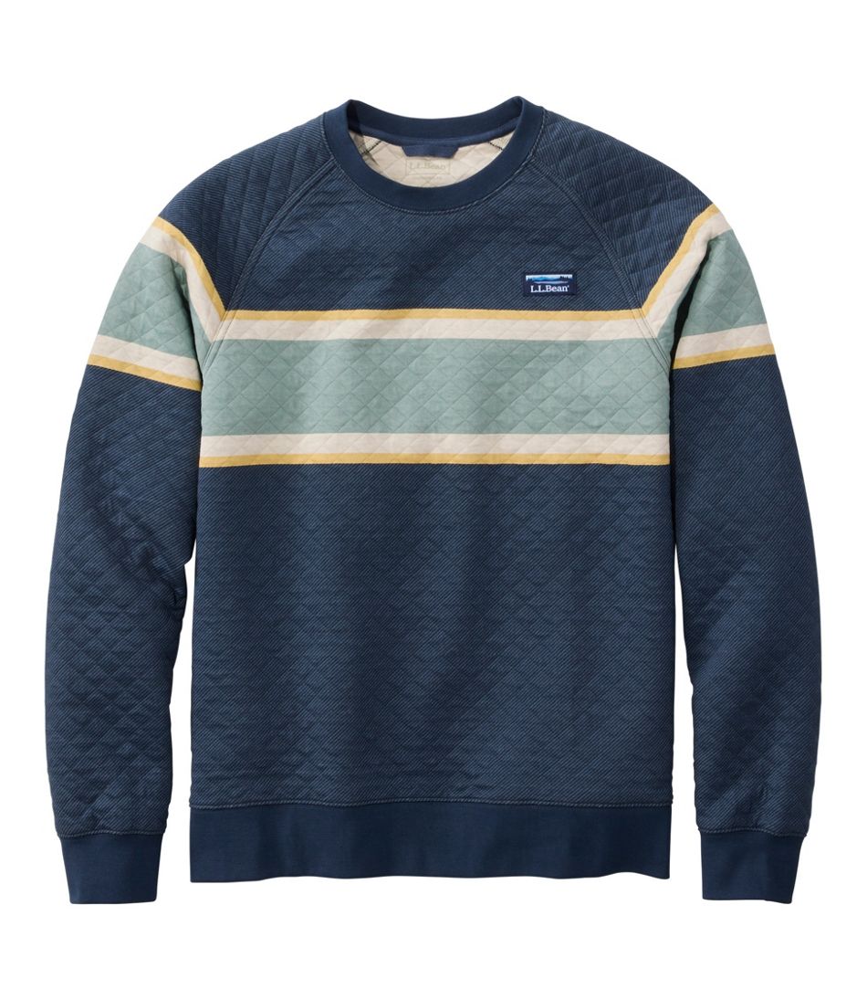 Men's Quilted Sweatshirt, Crewneck, Stripe | L.L.Bean online