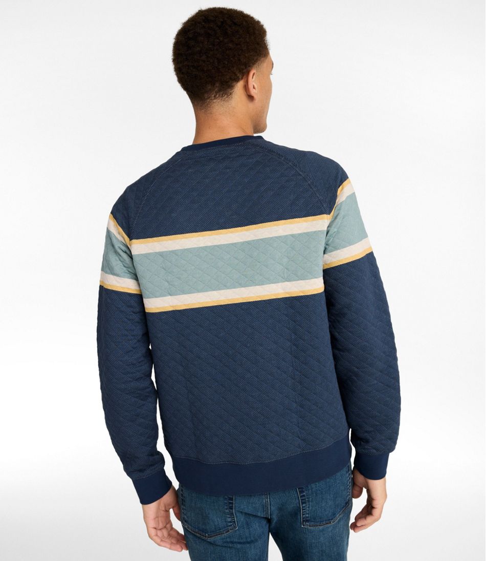 Men's Quilted Sweatshirt, Crewneck, Stripe | L.L.Bean online