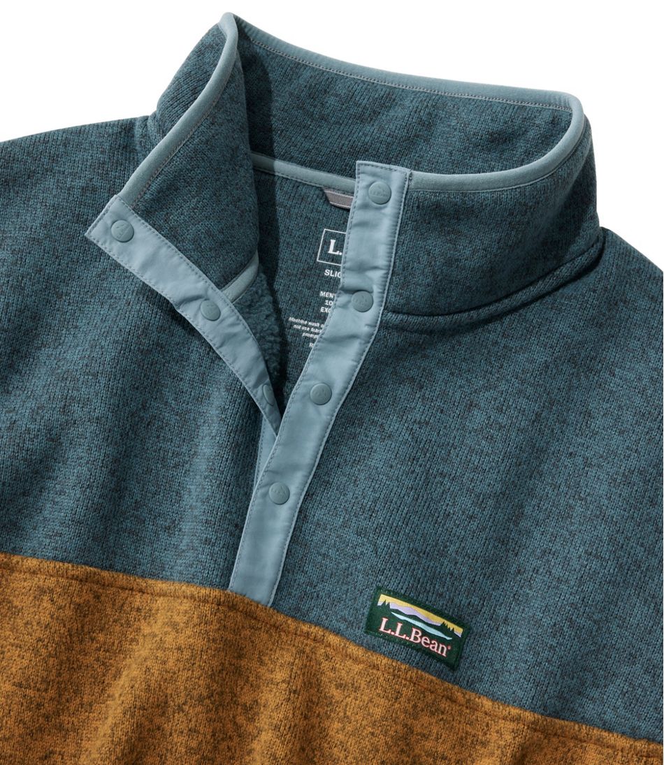 Men's Sweater Fleece Pullover, Colorblock | L.L.Bean online