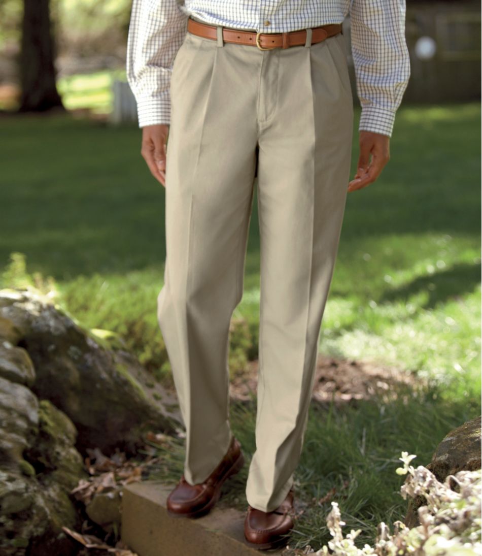 Men's Wrinkle-Free Double L® Chinos, Natural Fit, Hidden Comfort, Pleated | L.L.Bean discount