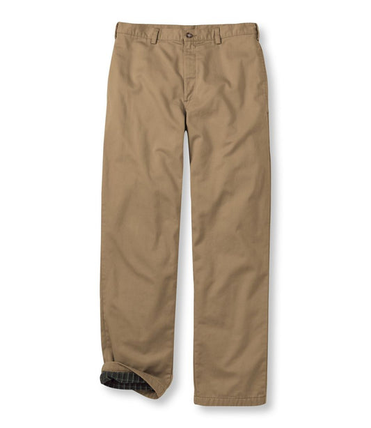 Men's Double L® Chinos, Natural Fit, Plain Front, Flannel-Lined | L.L.Bean US
