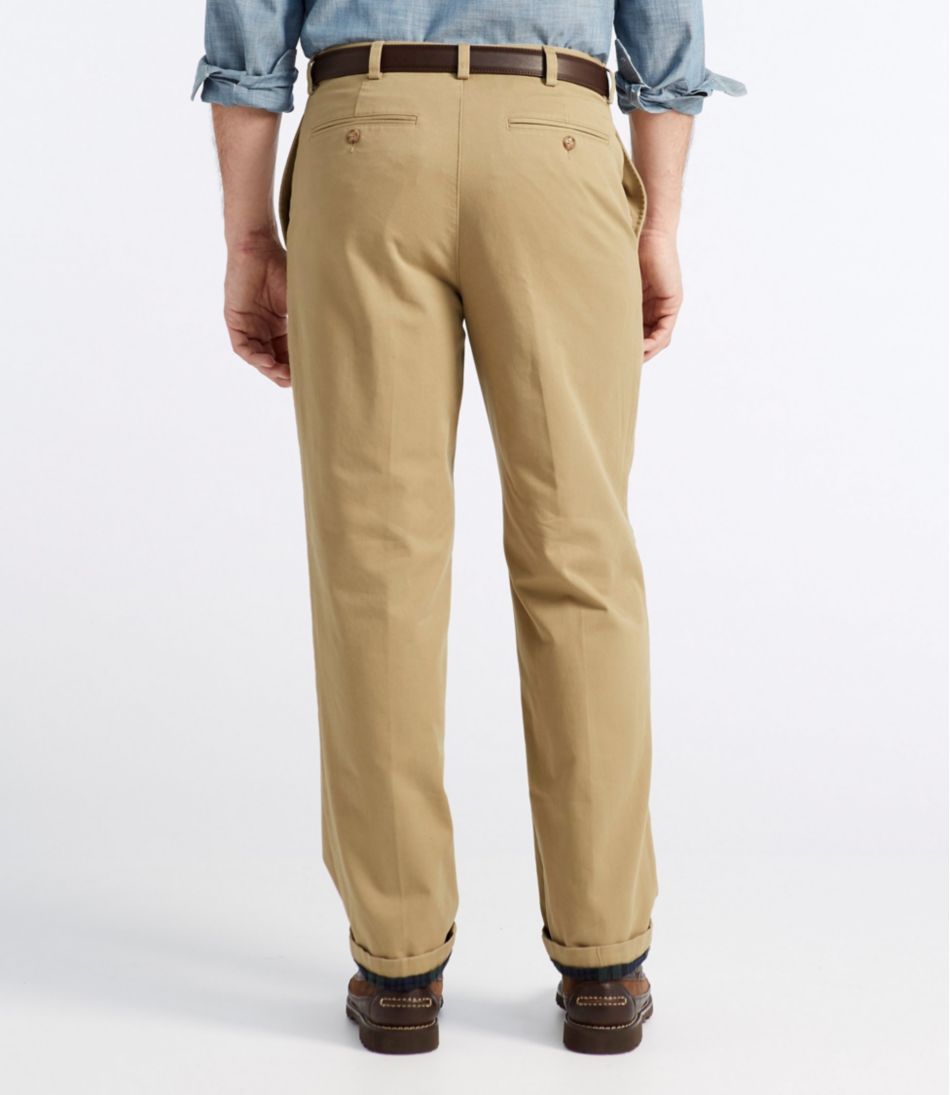 Men's Double L® Chinos, Natural Fit, Plain Front, Flannel-Lined | L.L.Bean US