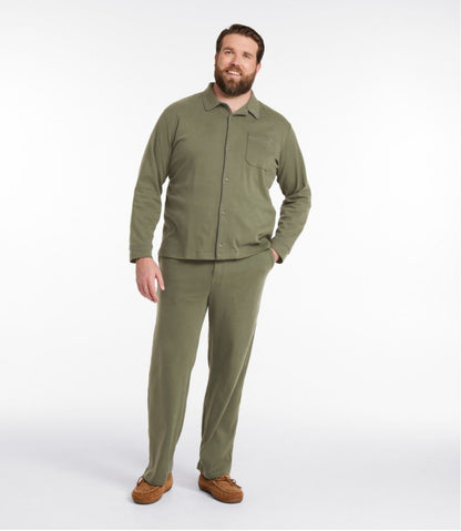 Men's Bean's Cotton Knit Pajamas, Button-Front PJ Set | L.L.Bean US