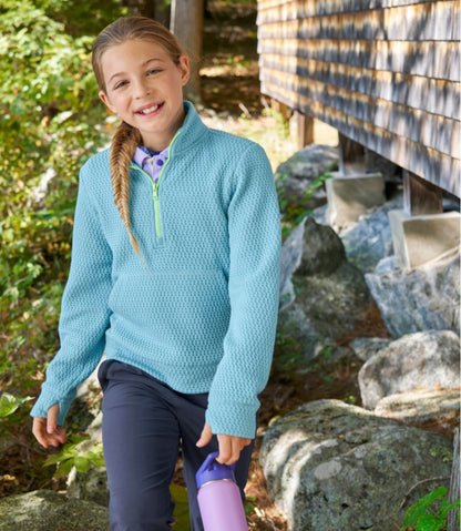 Kids' Ridgeknit Pullover, Glow-in-the-Dark Quarter-Zip | L.L.Bean online