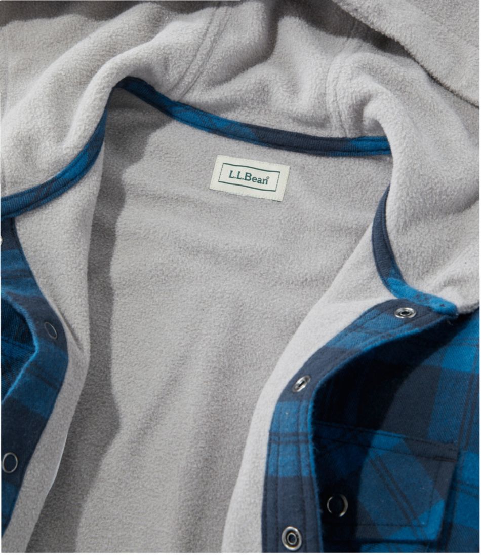 Kids' Fleece-Lined Flannel Shirt, Hooded Plaid | L.L.Bean US