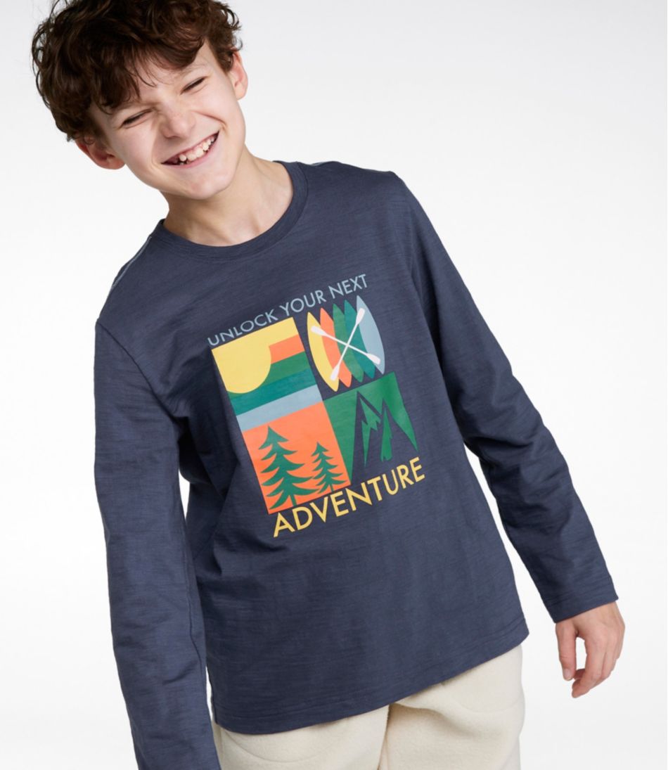 Kids' Graphic Tee, Long-Sleeve Glow-in-the-Dark | L.L.Bean online