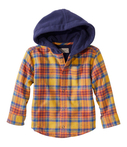 Toddlers' Fleece-Lined Flannel Shirt, Hooded | L.L.Bean outlet