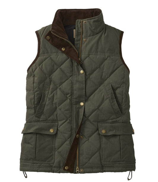 Women's Upcountry Waxed Cotton Down Vest | L.L.Bean for sale