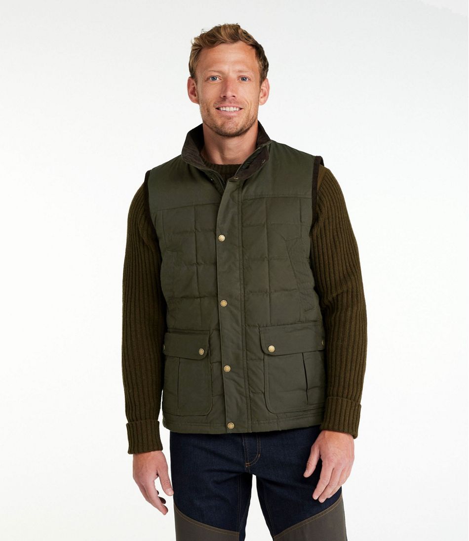 Men's Upcountry Waxed Cotton Down Vest | L.L.Bean sale