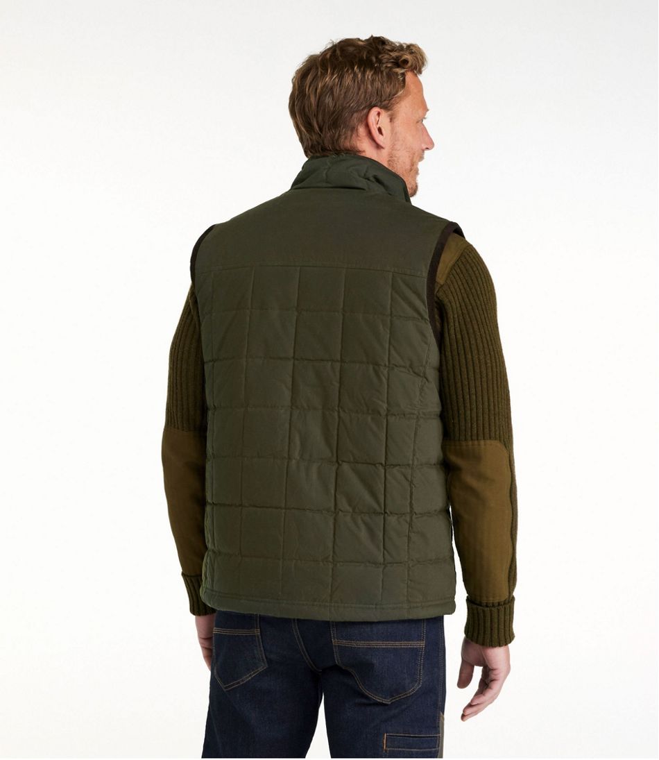Men's Upcountry Waxed Cotton Down Vest | L.L.Bean sale