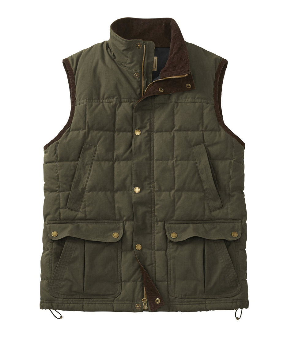Men's Upcountry Waxed Cotton Down Vest | L.L.Bean sale