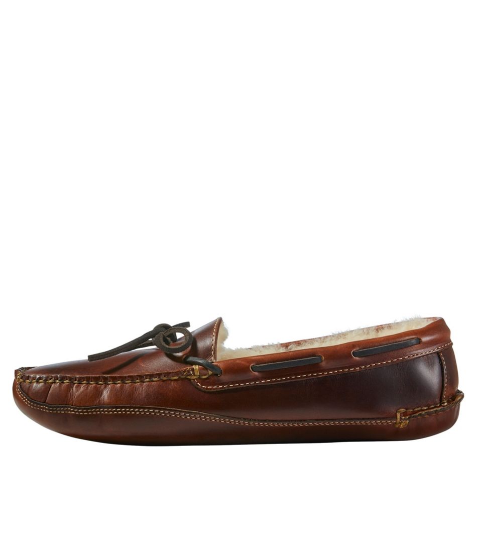 Men's Leather Double-Sole Slippers, Shearling-Lined | L.L.Bean online