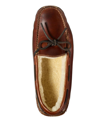 Men's Leather Double-Sole Slippers, Shearling-Lined | L.L.Bean online