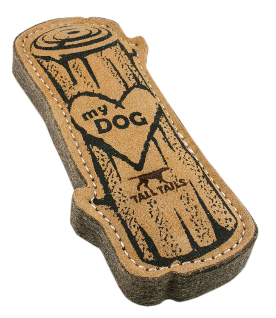 Natural Leather & Wool Love My Dog Log Dog Toy | L.L.Bean US