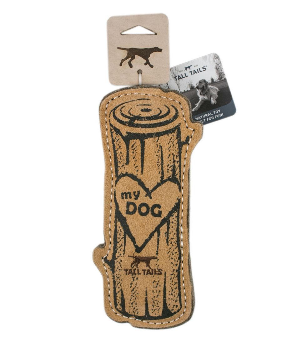 Natural Leather & Wool Love My Dog Log Dog Toy | L.L.Bean US