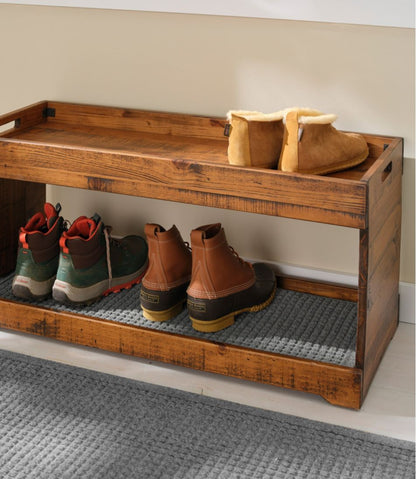 Rustic Wooden Two Tier Boot Tray | L.L.Bean for sale