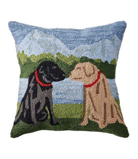 Indoor/Outdoor Hooked Pillow, Mountain Dogs | L.L.Bean discount