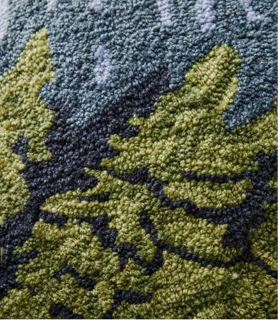 Indoor/Outdoor Hooked Pillow, Lakeside Mountain Scene | L.L.Bean discount