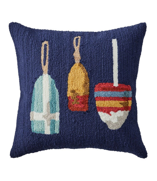 Indoor/Outdoor Hooked Pillow, Buoys | L.L.Bean online
