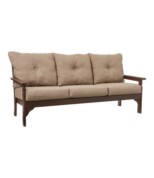 All-Weather Patio Sofa with Textured Cushions, Mahogany | L.L.Bean online