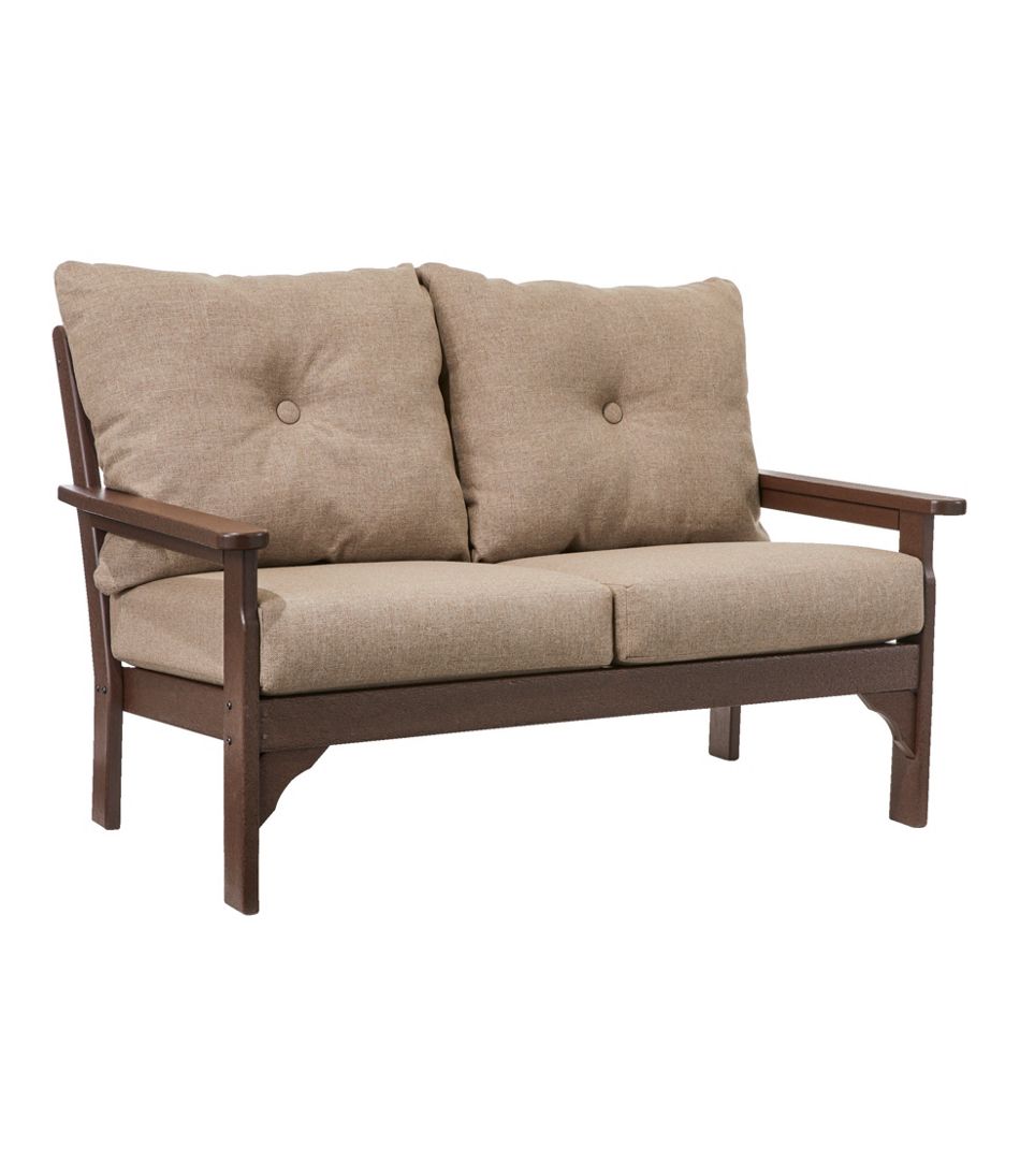 All-Weather Patio Loveseat with Textured Cushion, Mahogany | L.L.Bean discount