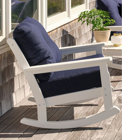 All-Weather Patio Rocker with Textured Cushion, White | L.L.Bean discount