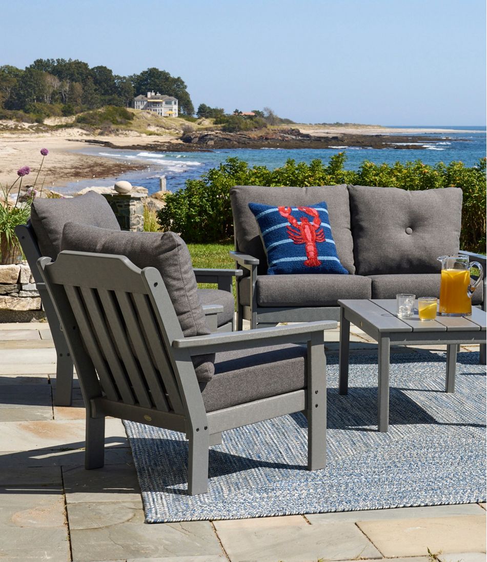 All-Weather Patio Loveseat with Textured Cushion, Slate Gray | L.L.Bean sale