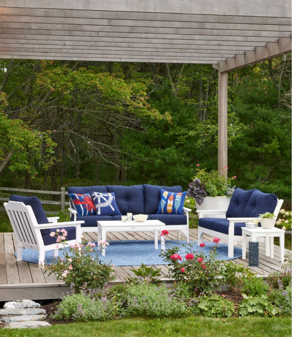 All-Weather Patio Loveseat with Textured Cushion, White | L.L.Bean online