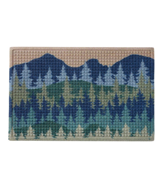 Printed Recycled Waterhog Doormat, Pine Trees | L.L.Bean online