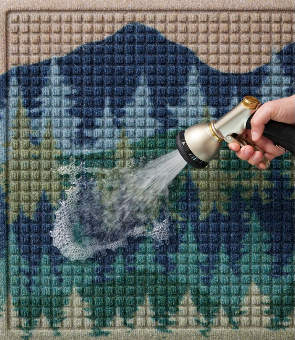 Printed Recycled Waterhog Doormat, Pine Trees | L.L.Bean online