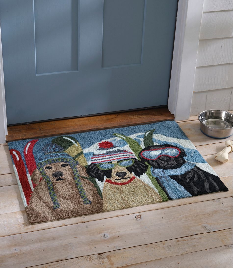Indoor/Outdoor Vacationland Rug, Dogs Skiing | L.L.Bean discount