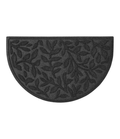 Heavyweight Recycled Waterhog Doormat, Half Round, Woodland Leaf | L.L.Bean on sale