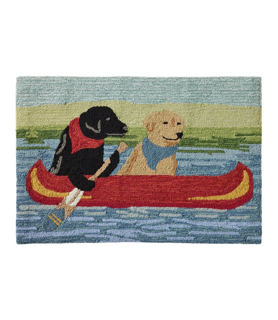 Indoor/Outdoor Vacationland Rug, Dog Canoe | L.L.Bean online