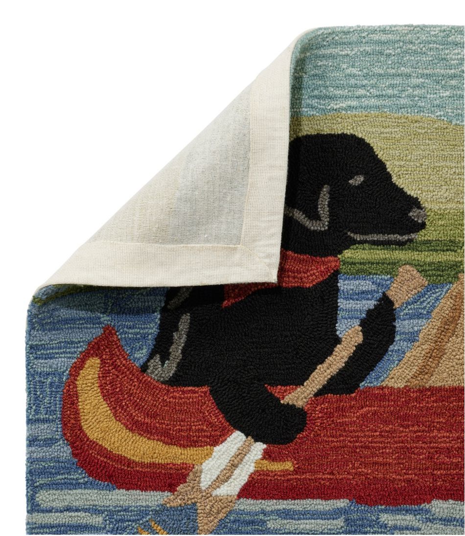 Indoor/Outdoor Vacationland Rug, Dog Canoe | L.L.Bean online