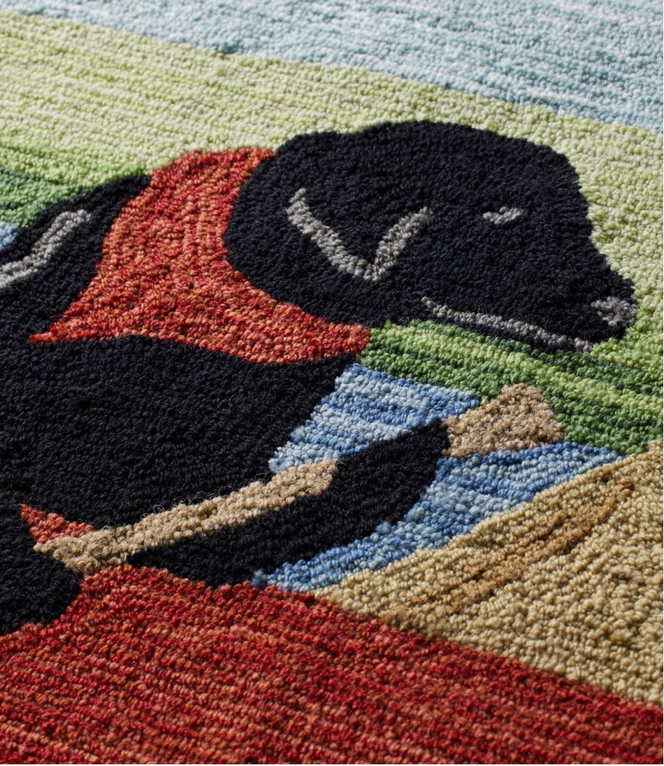 Indoor/Outdoor Vacationland Rug, Dog Canoe | L.L.Bean online
