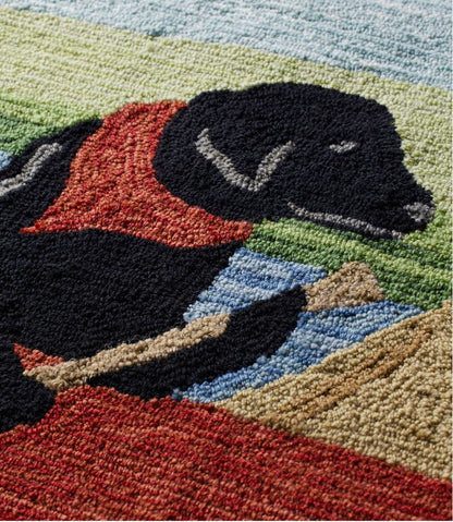 Indoor/Outdoor Vacationland Rug, Dog Canoe | L.L.Bean online