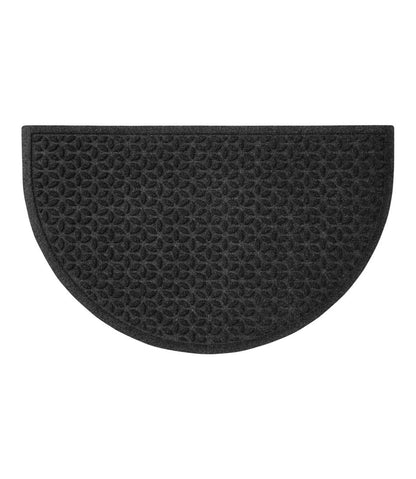 Heavyweight Recycled Waterhog Doormat, Half Round, Blooming Circles | L.L.Bean US