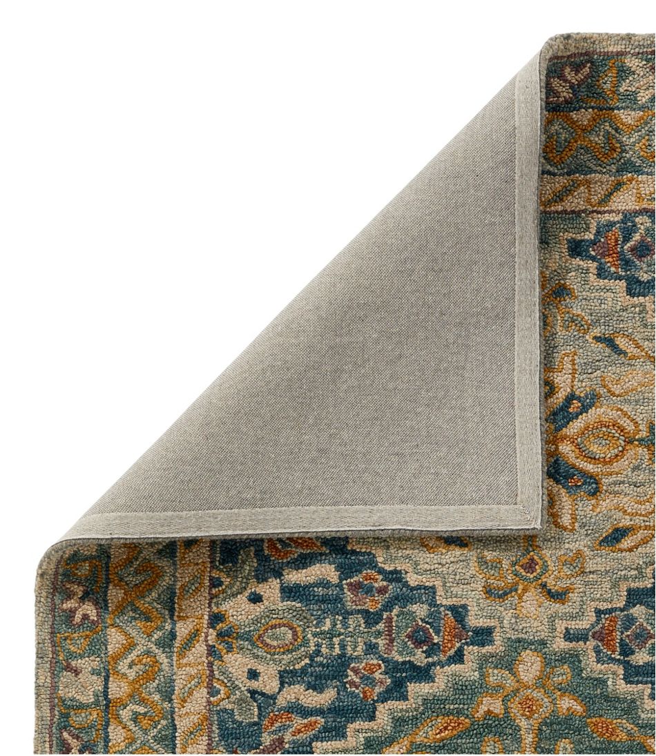Bordered Medallion Wool Tufted Rug, Blue Multi | L.L.Bean discount