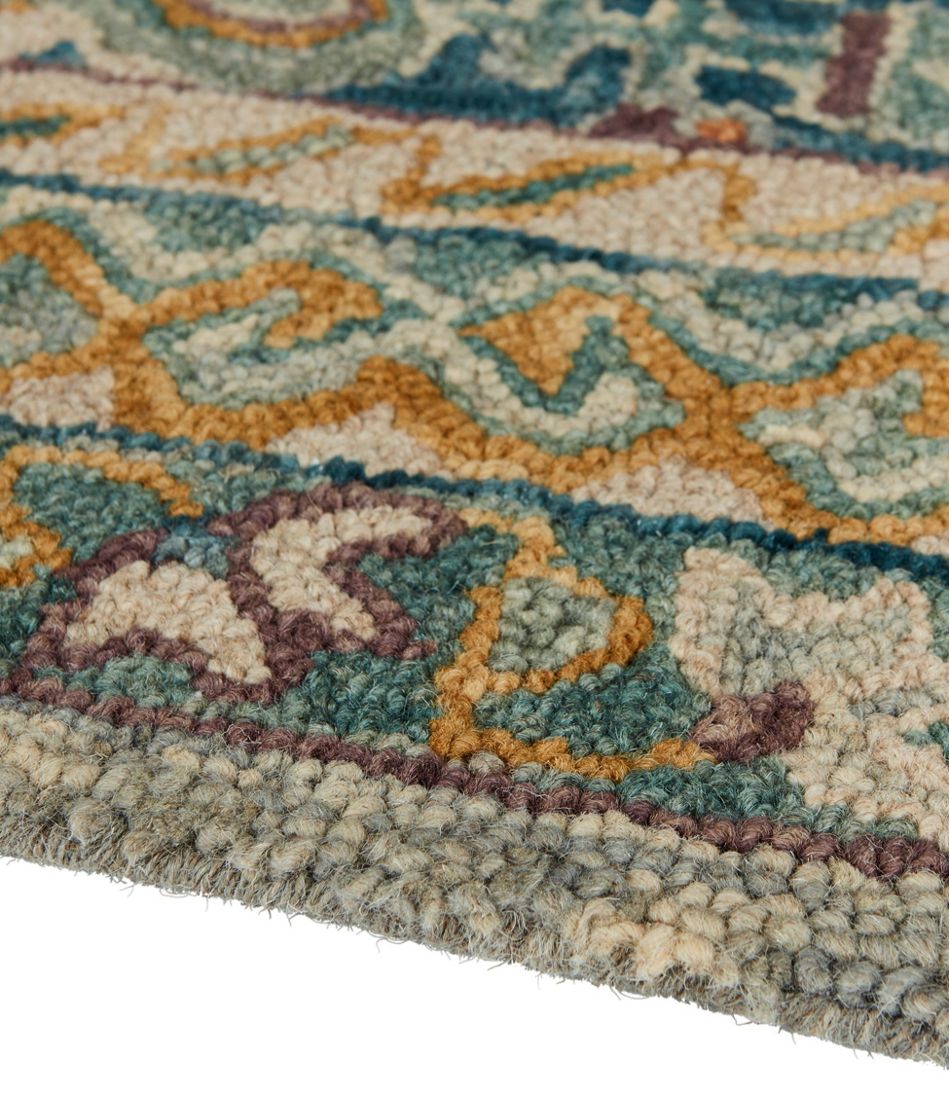 Bordered Medallion Wool Tufted Rug, Blue Multi | L.L.Bean discount