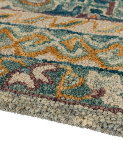 Bordered Medallion Wool Tufted Rug, Blue Multi | L.L.Bean discount