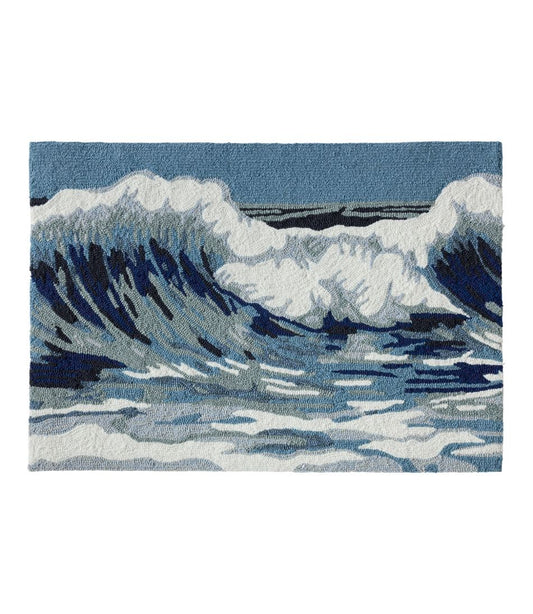 Indoor/Outdoor Vacationland Rug, Ocean Waves | L.L.Bean discount
