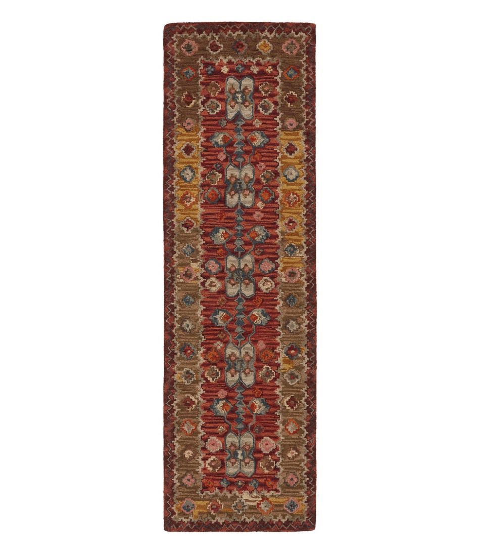 Double Border Wool Hooked Runner, Sienna Multi | L.L.Bean US