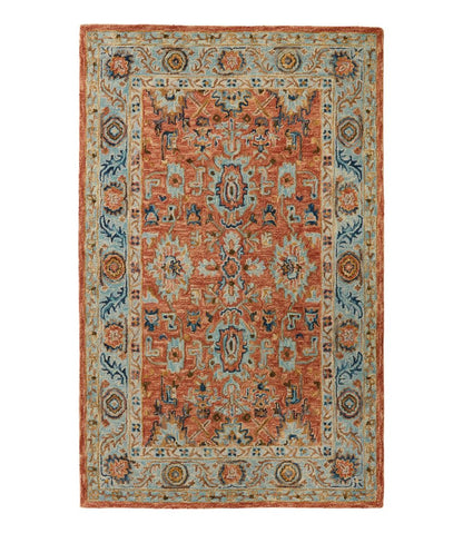 Single Border Terracotta Wool Tufted Rug | L.L.Bean sale