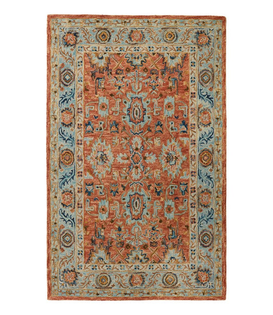 Single Border Terracotta Wool Tufted Rug | L.L.Bean sale