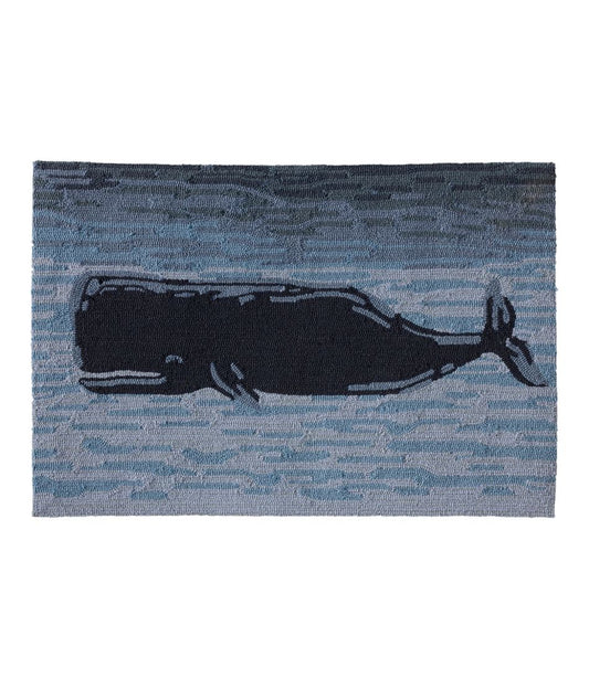 Indoor/Outdoor Vacationland Rug, Coastal Whale | L.L.Bean on sale