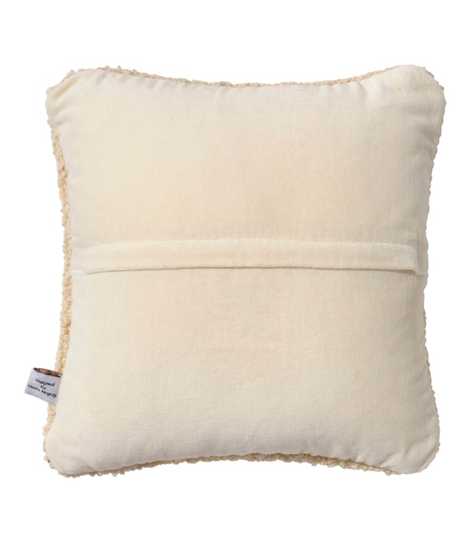 Wool Hooked Throw Pillow, Yellow Dog, 14" x 14" | L.L.Bean online