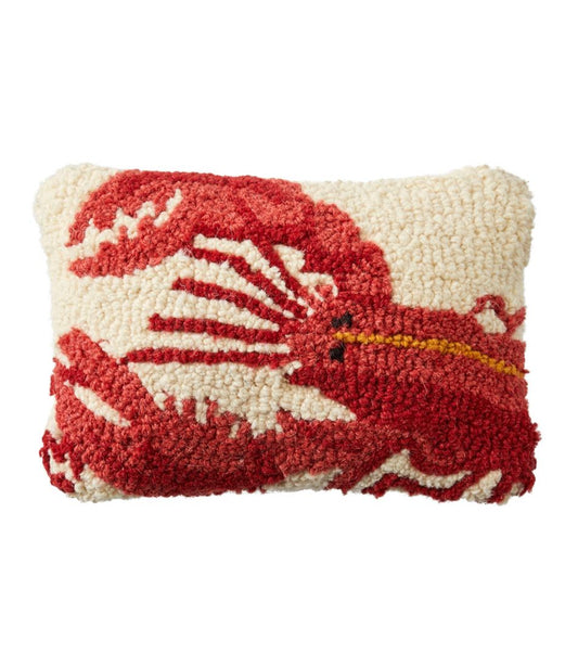 Wool Hooked Throw Pillow, Lobster, 8" x 12" | L.L.Bean US