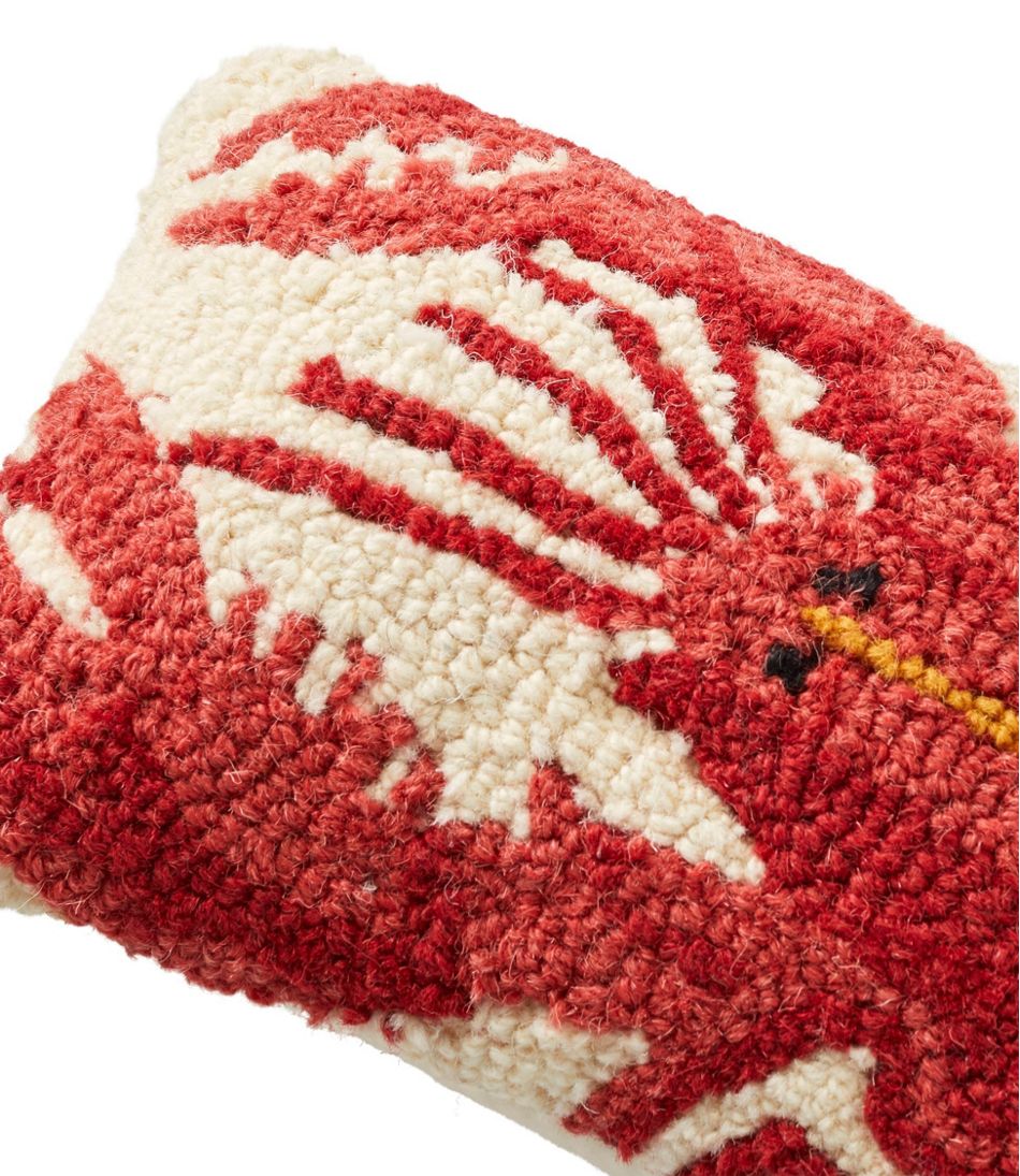 Wool Hooked Throw Pillow, Lobster, 8" x 12" | L.L.Bean US
