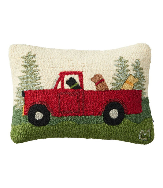 Wool Hooked Throw Pillow, Dog Trio, 14" x 20" | L.L.Bean US